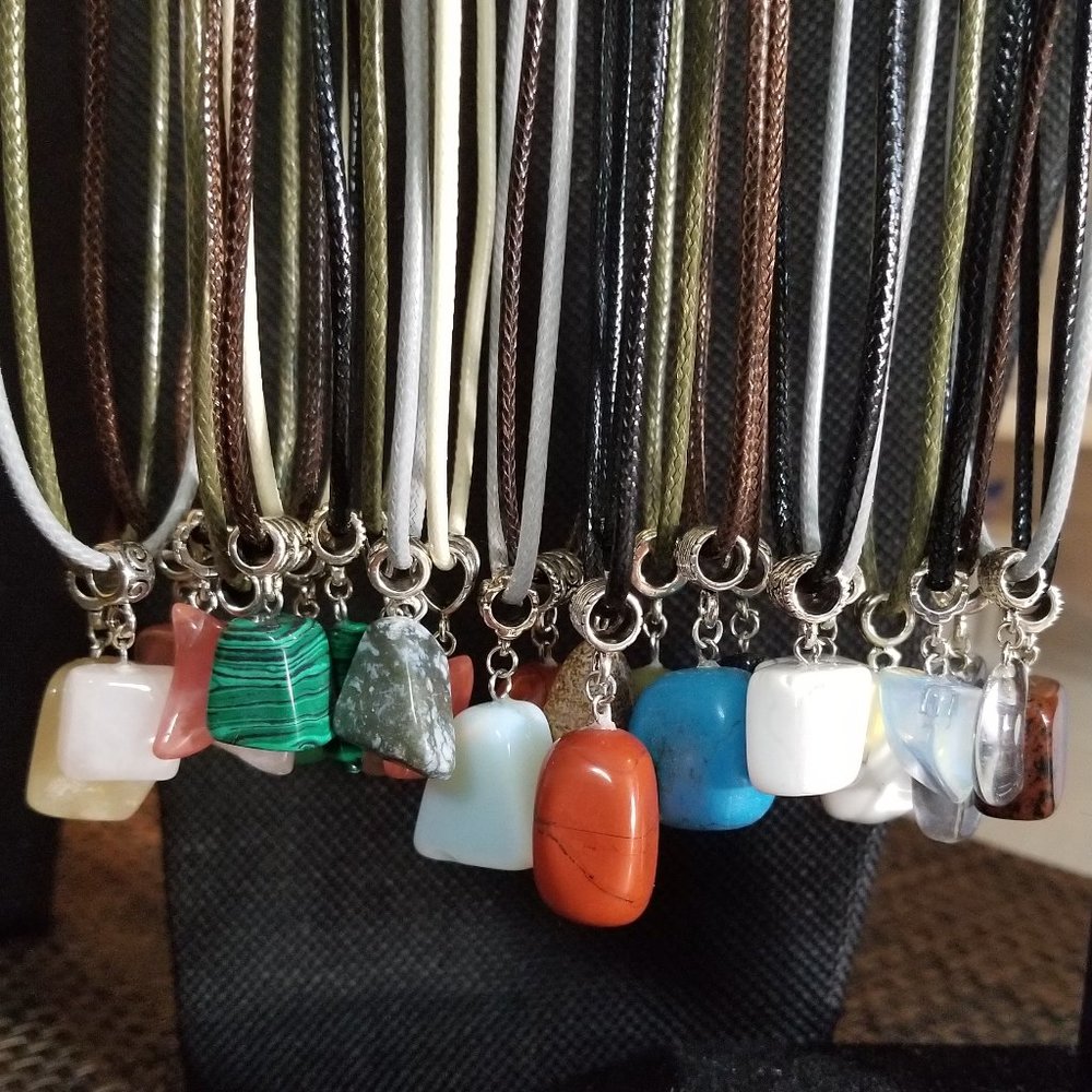 2 for $19 Asst Stone Necklaces 20"